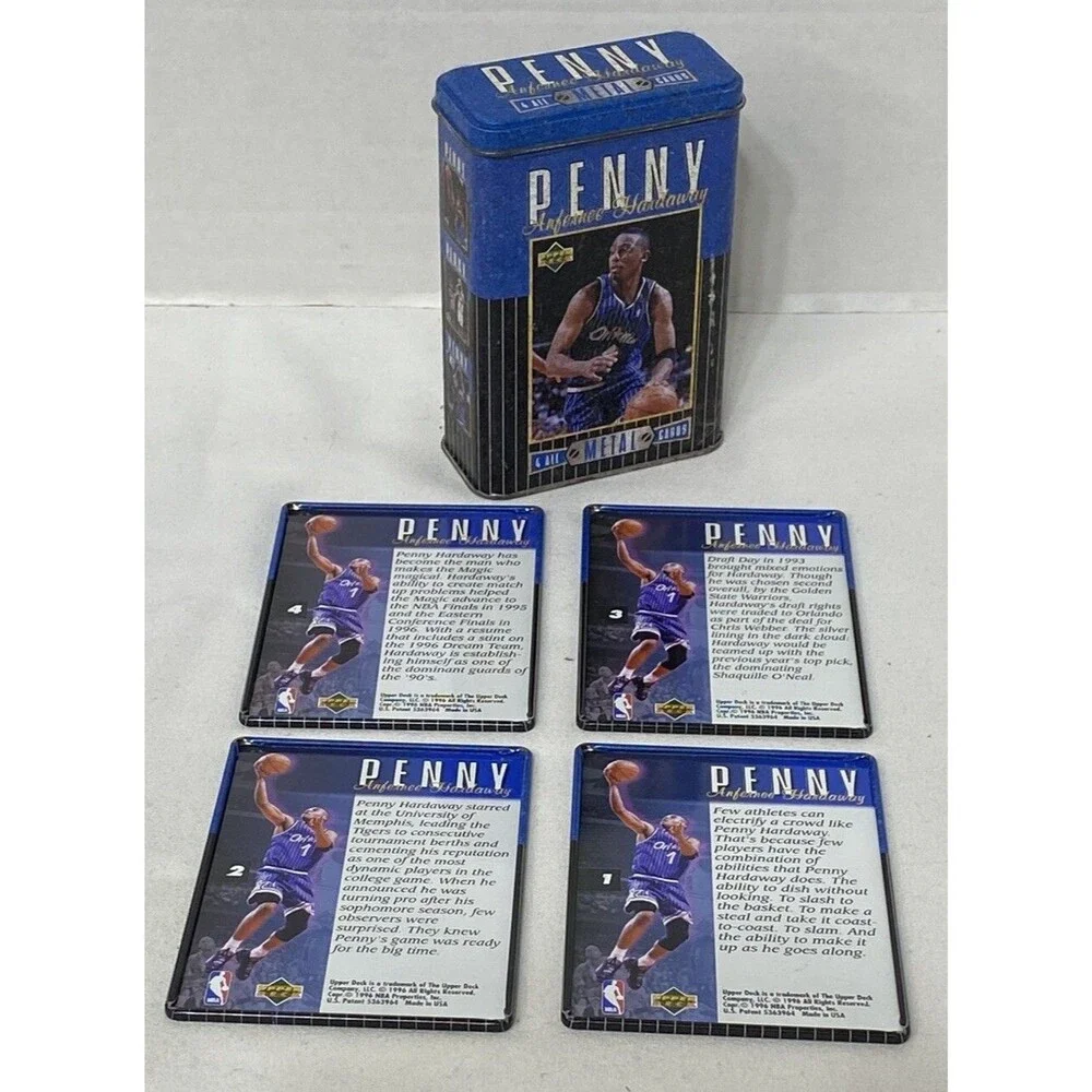 Upper Deck Penny Anfernee Hardaway 1996 4 All Metal Cards In Tin